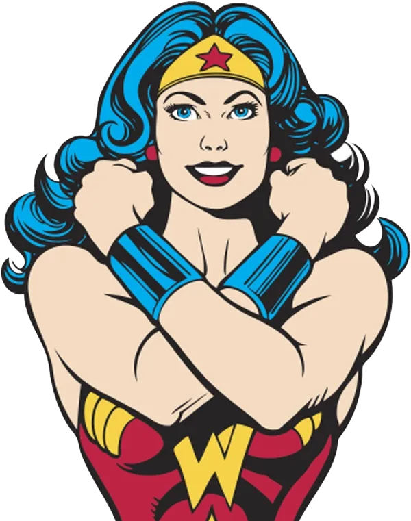 Wonder Woman arms crossed, smiling