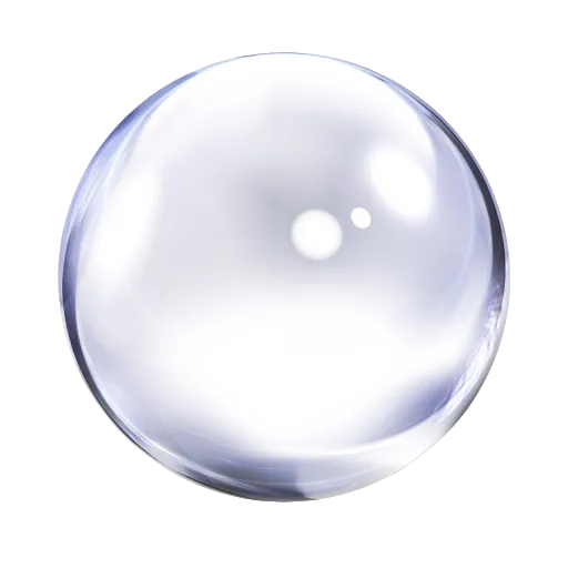 Cloudy white sphere resembling a snowball.